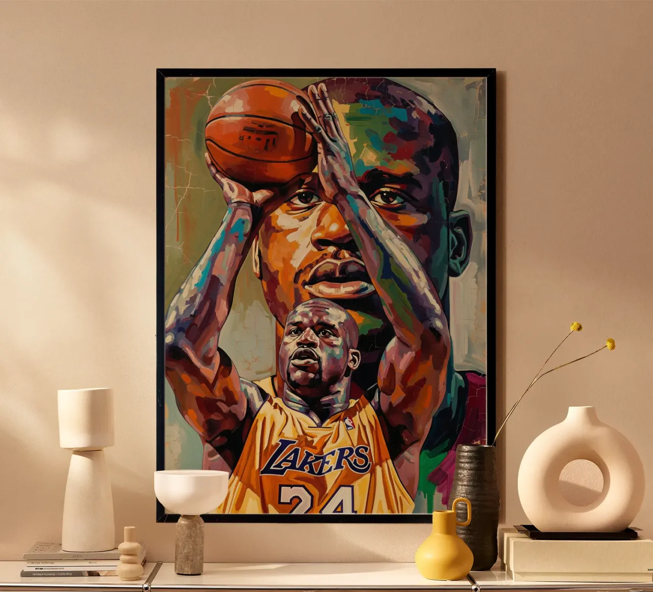 Arte astratta di Shaquille O'Neal poster da Lembayung art