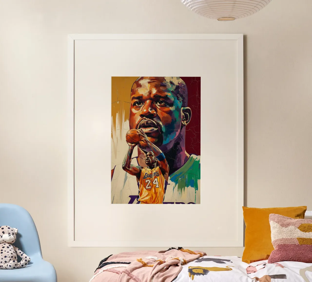 Pintura abstracta de Shaquille O'Neal poster de Lembayung art