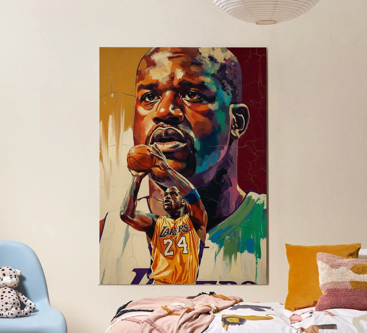 Pintura abstracta de Shaquille O'Neal poster de Lembayung art