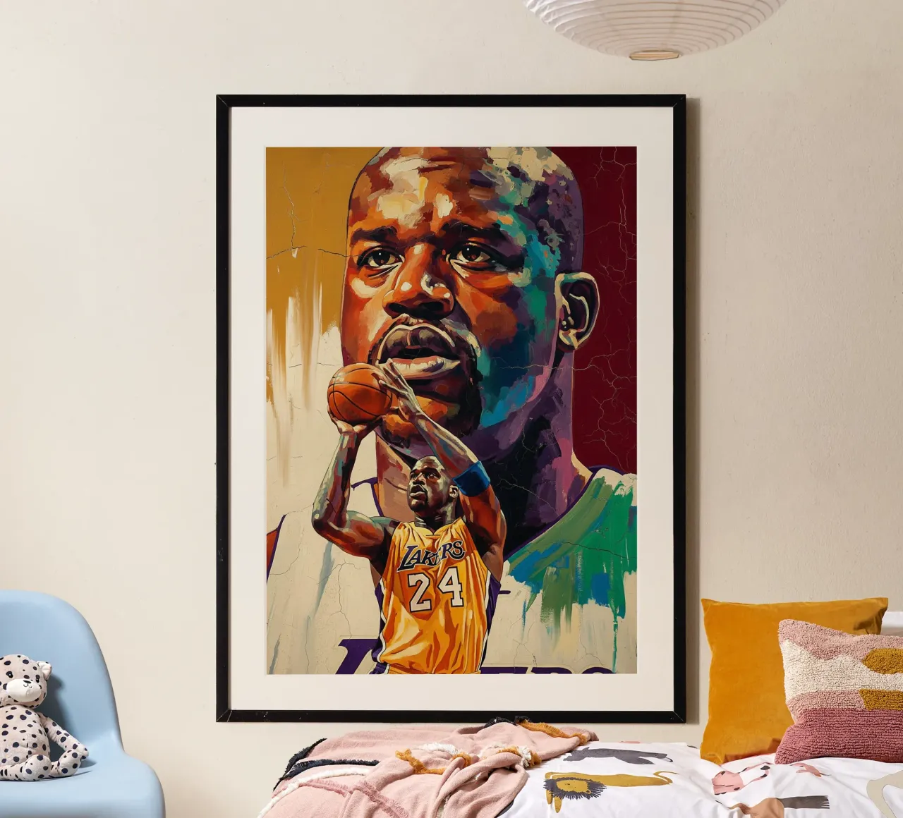 Pintura abstracta de Shaquille O'Neal poster de Lembayung art