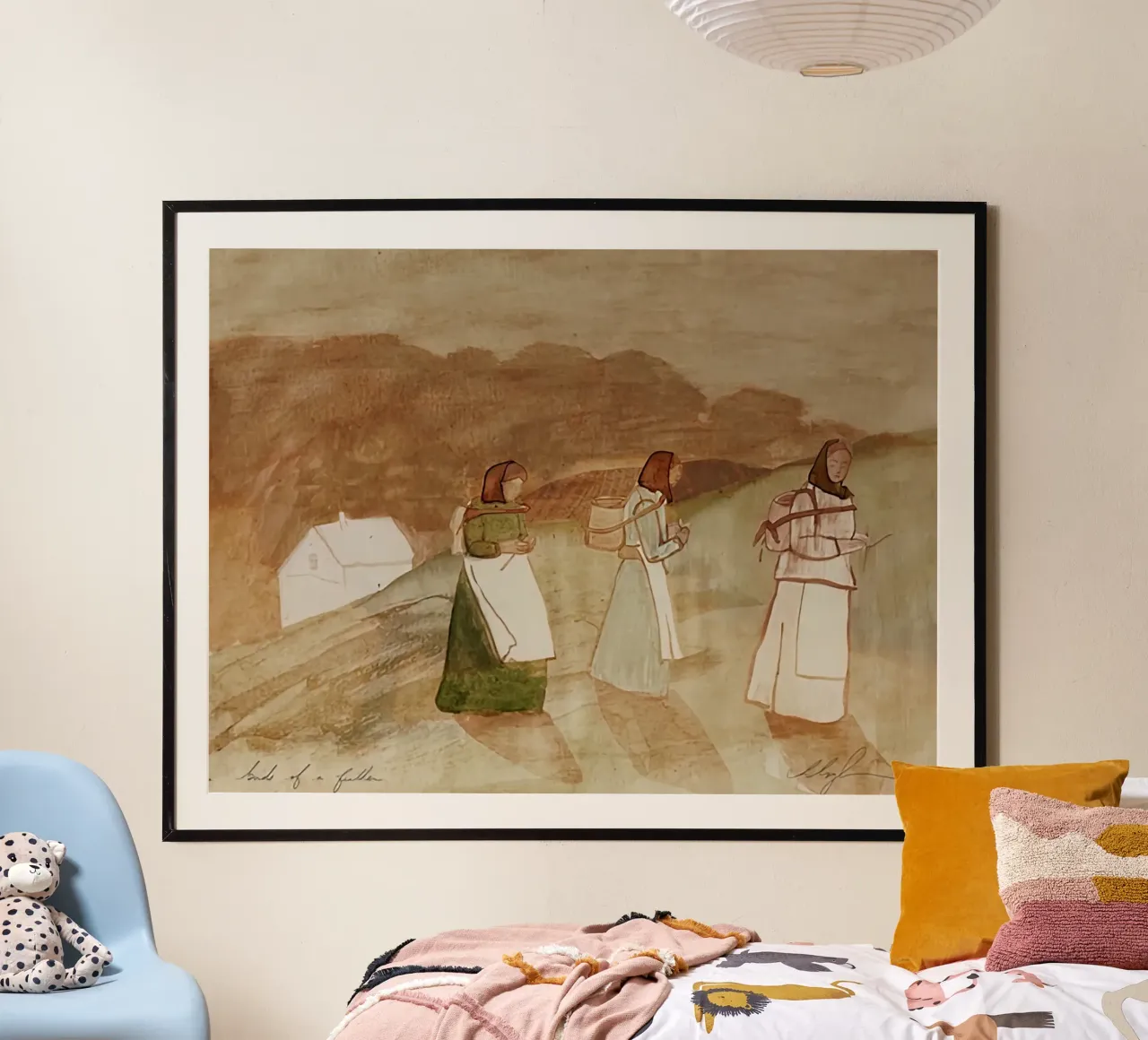 Uccelli di piuma poster con telaio in legno da Zach shop