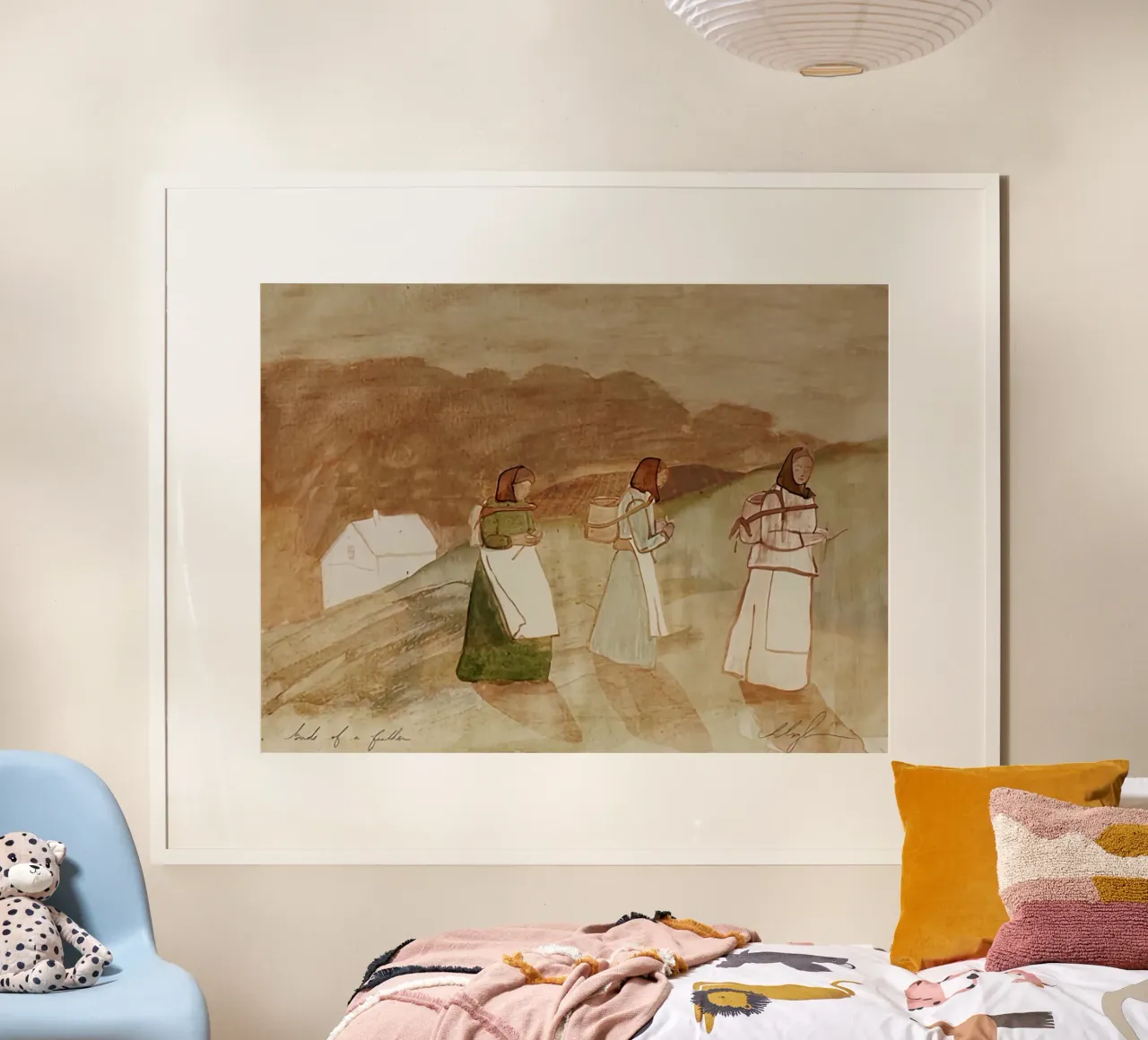Uccelli di piuma poster con telaio in legno da Zach shop
