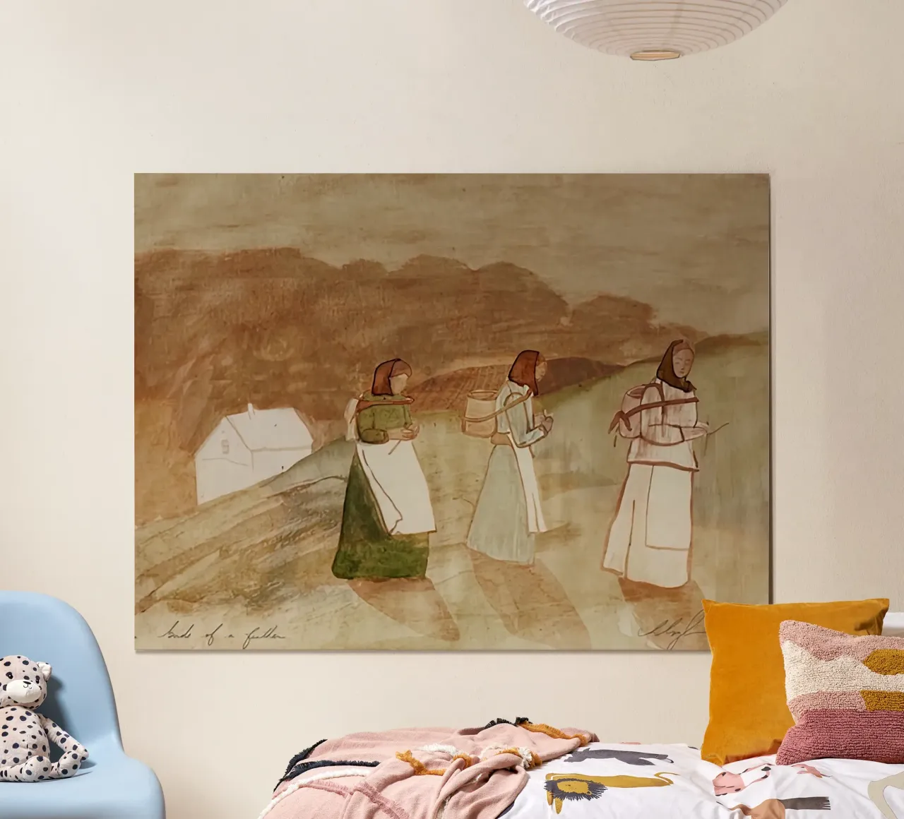 Uccelli di piuma poster con telaio in legno da Zach shop