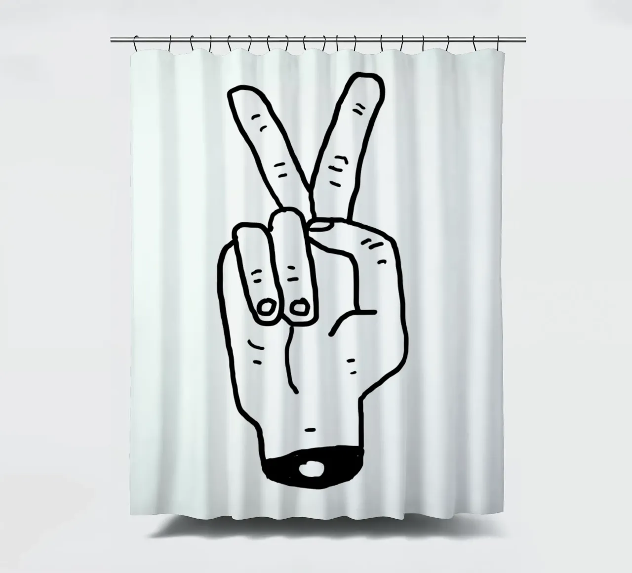 Peaceman shower curtain by Nick Cocozza