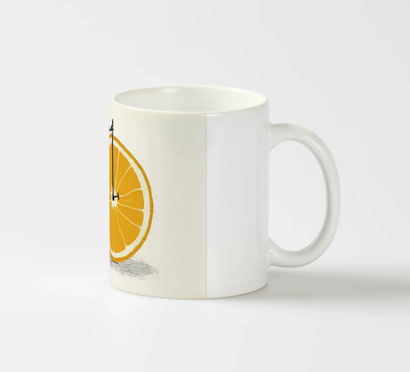 Orange Wheels ceramic mug by Florent Bodart