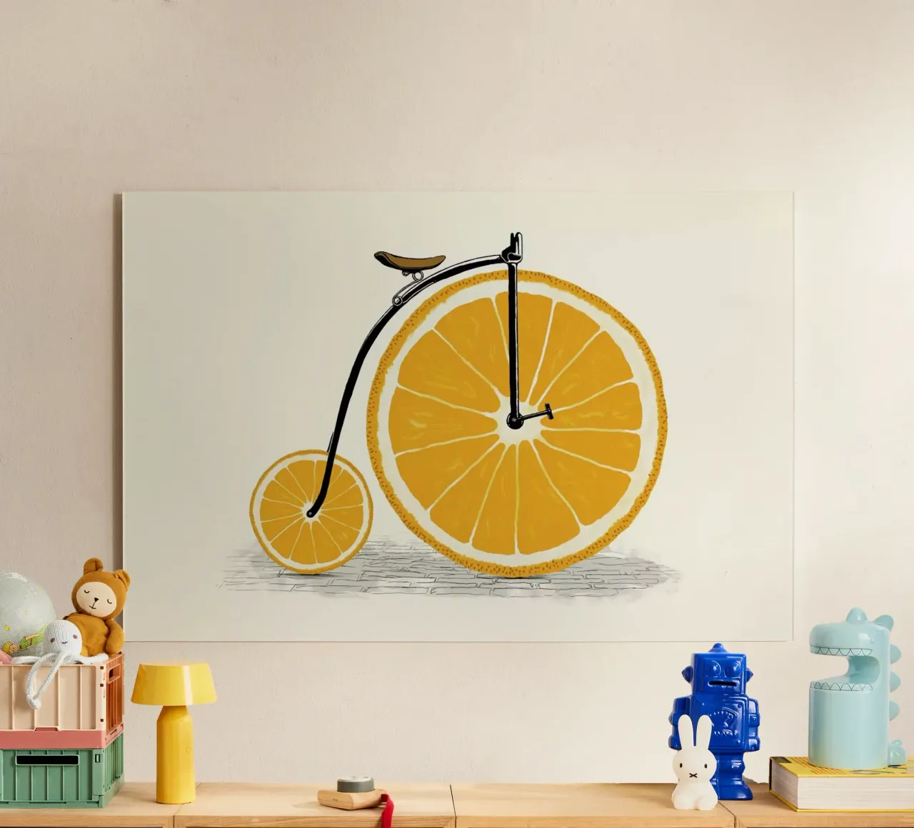 Orange Wheels acrylic glass by Florent Bodart