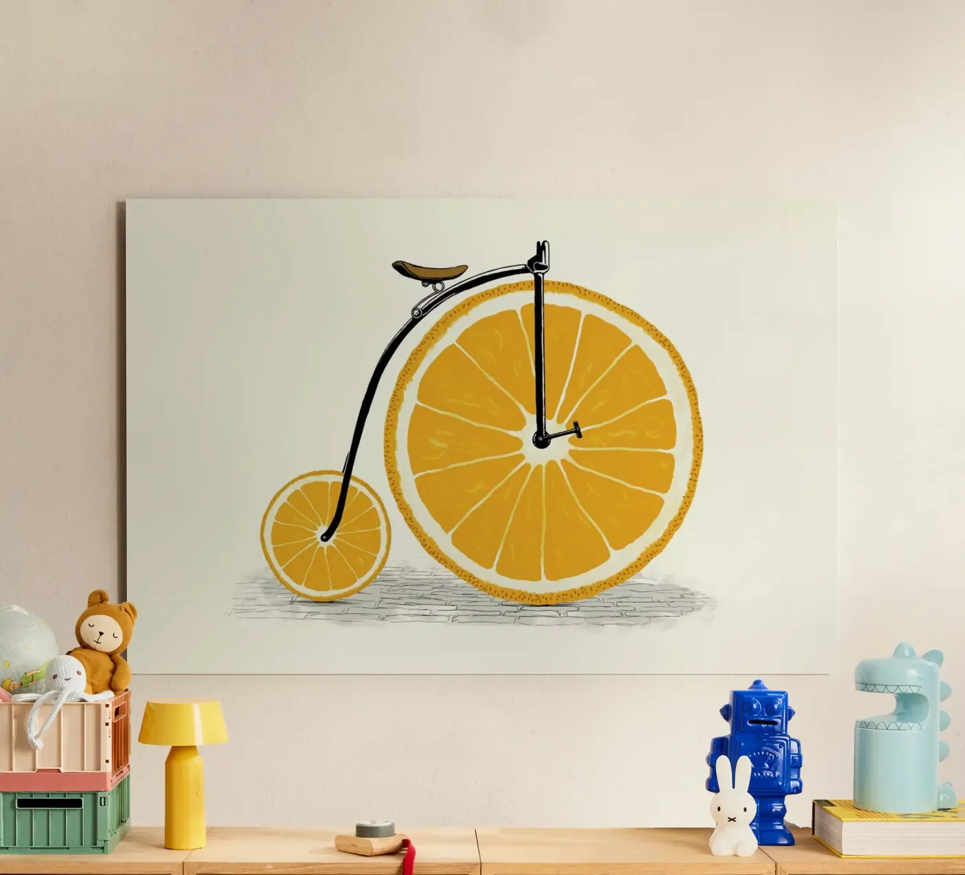 Orange Wheels alluminio dibond da Florent Bodart