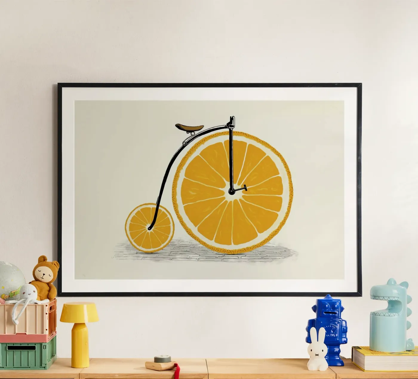Orange Wheels poster by Florent Bodart
