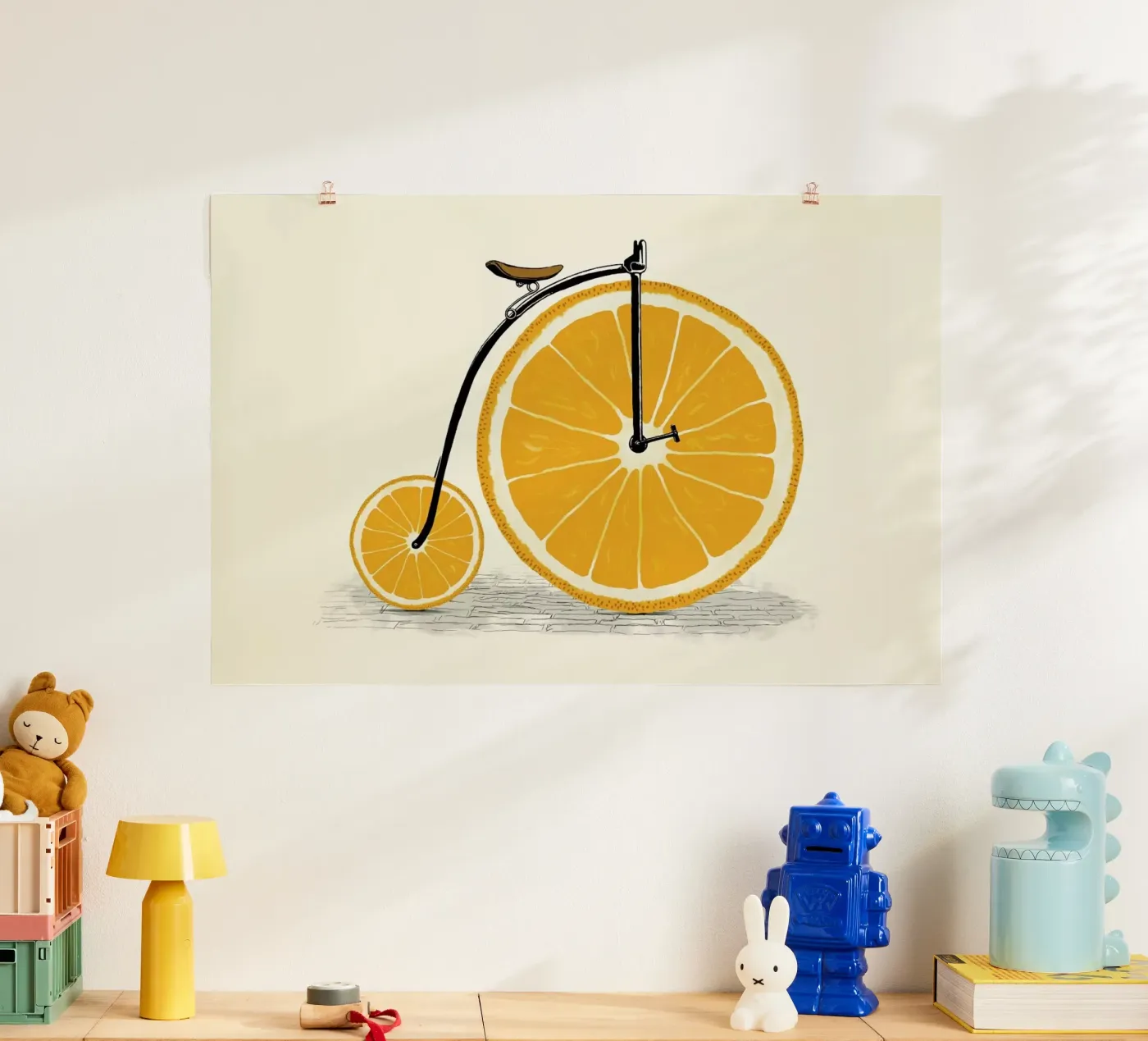 Orange Wheels poster by Florent Bodart