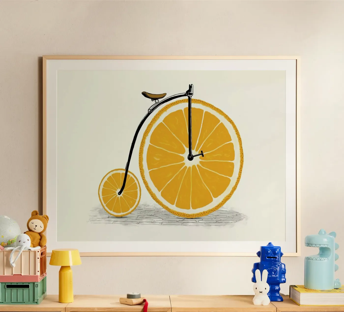 Orange Wheels poster by Florent Bodart