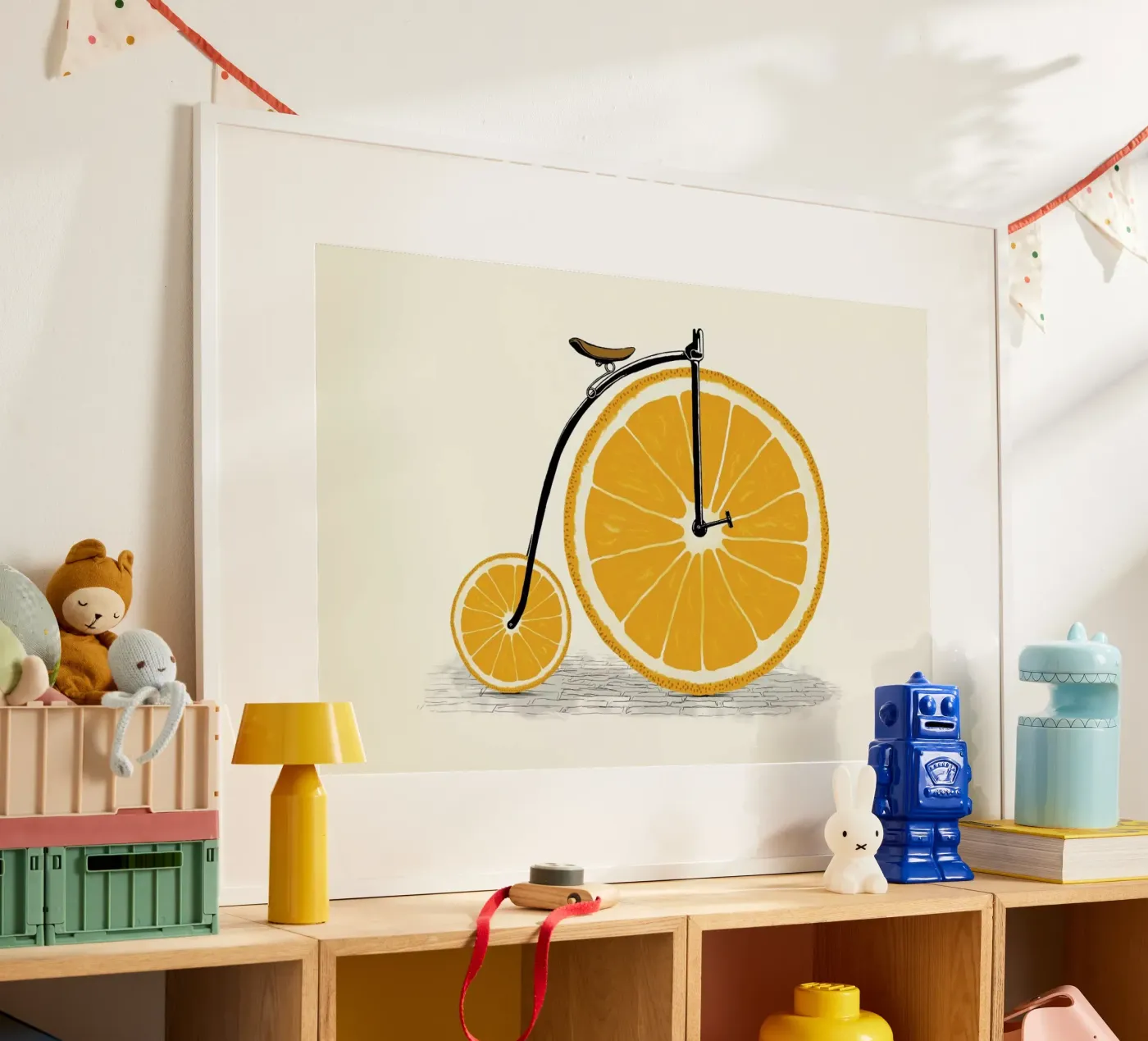 Orange Wheels poster by Florent Bodart