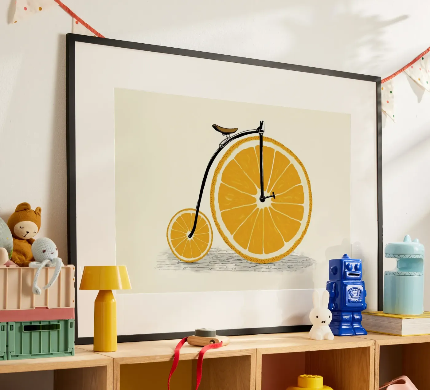 Orange Wheels poster by Florent Bodart