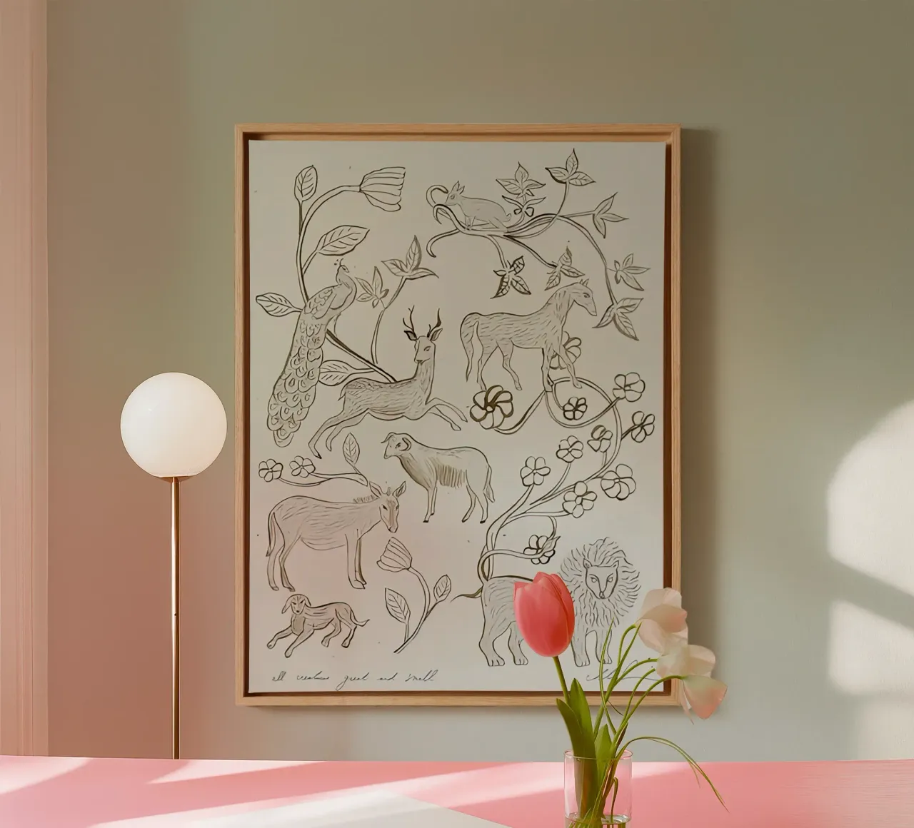 Tutte le creature grandi e piccole tela con Cornice a cassetta da Zach shop