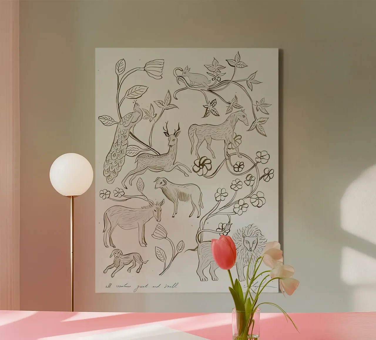 Tutte le creature grandi e piccole tela con Cornice a cassetta da Zach shop