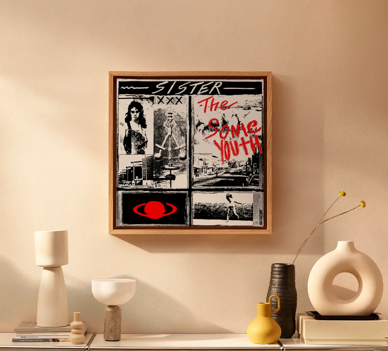 Sagoma dei Sonic Youth tela con Cornice a cassetta da sophielouise.designs