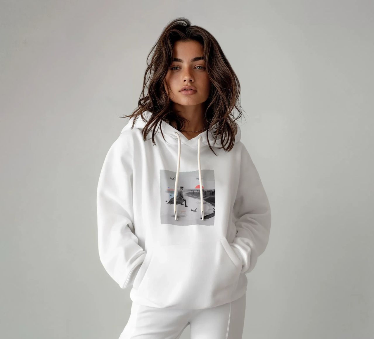 Heading to the distant island sudadera con capucha de Evgeniy Stepanets