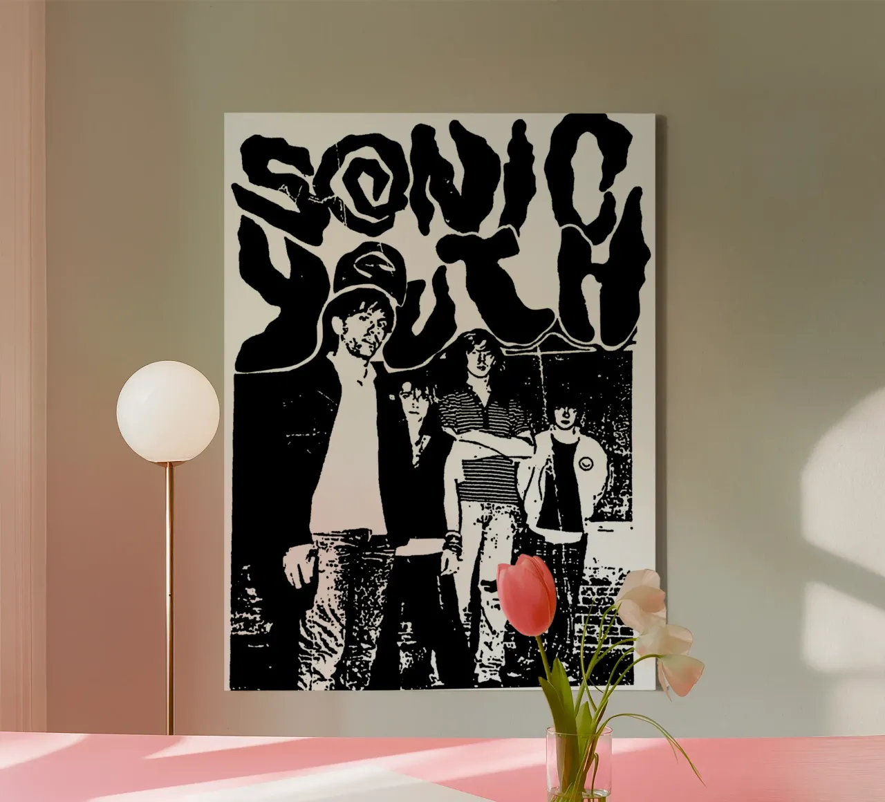 Sagoma dei Sonic Youth tela con Cornice a cassetta da sophielouise.designs