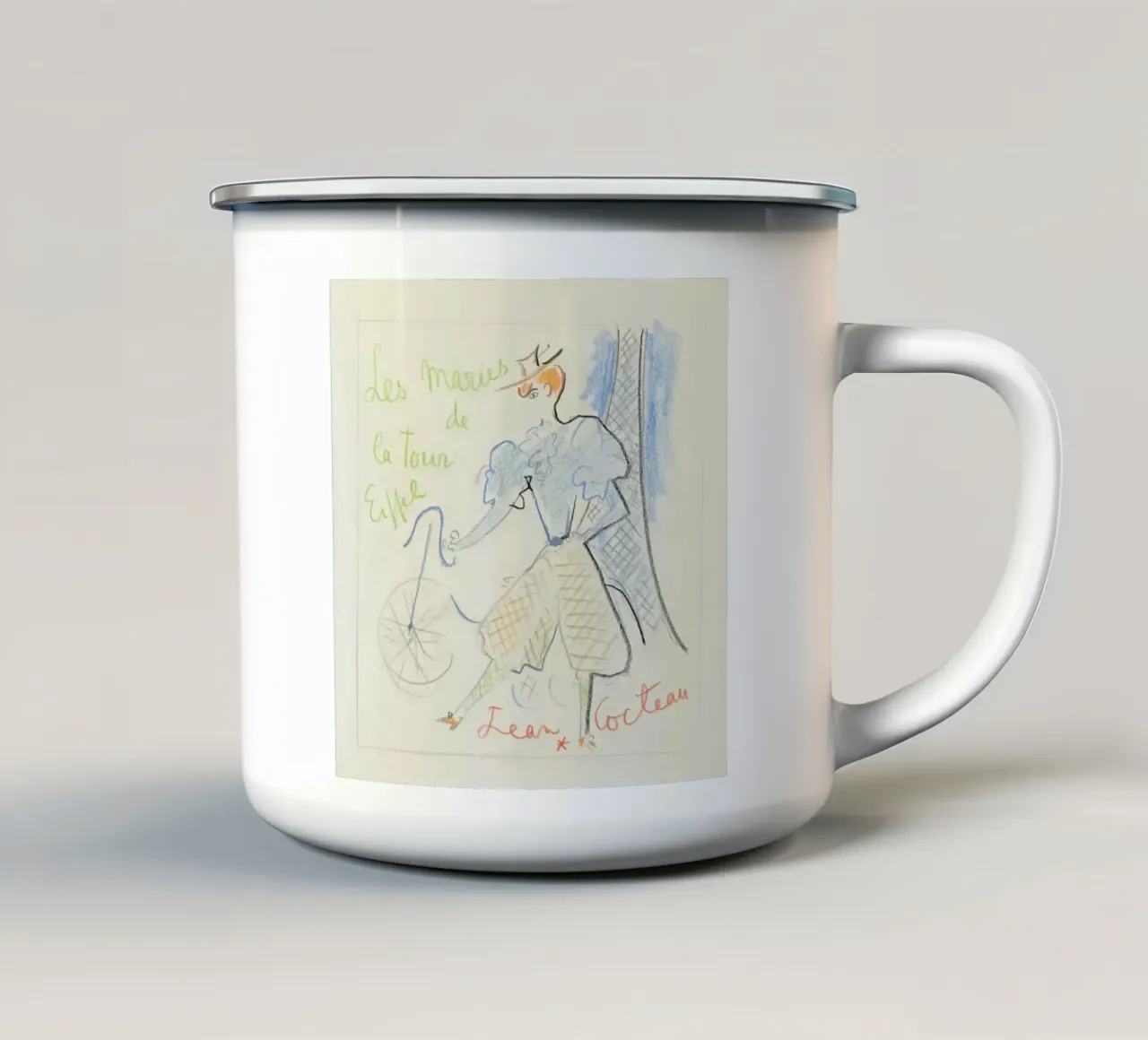 the maries of the eiffel tower enamel mug by Collins Shop