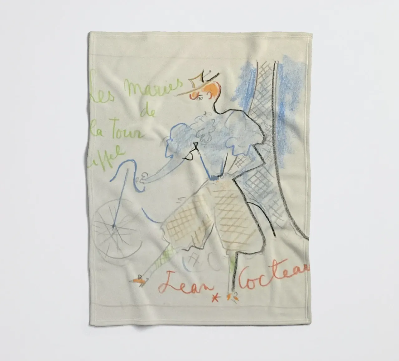 the maries of the eiffel tower fleece blanket by Collins Shop