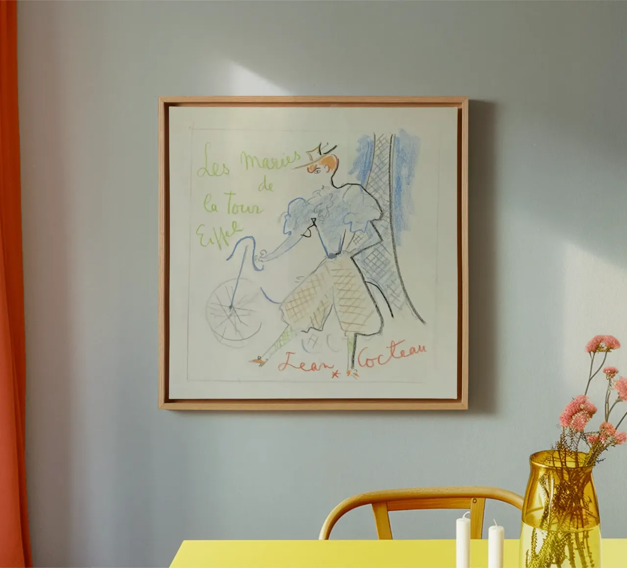 the maries of the eiffel tower canvas with Floater frame by Collins Shop