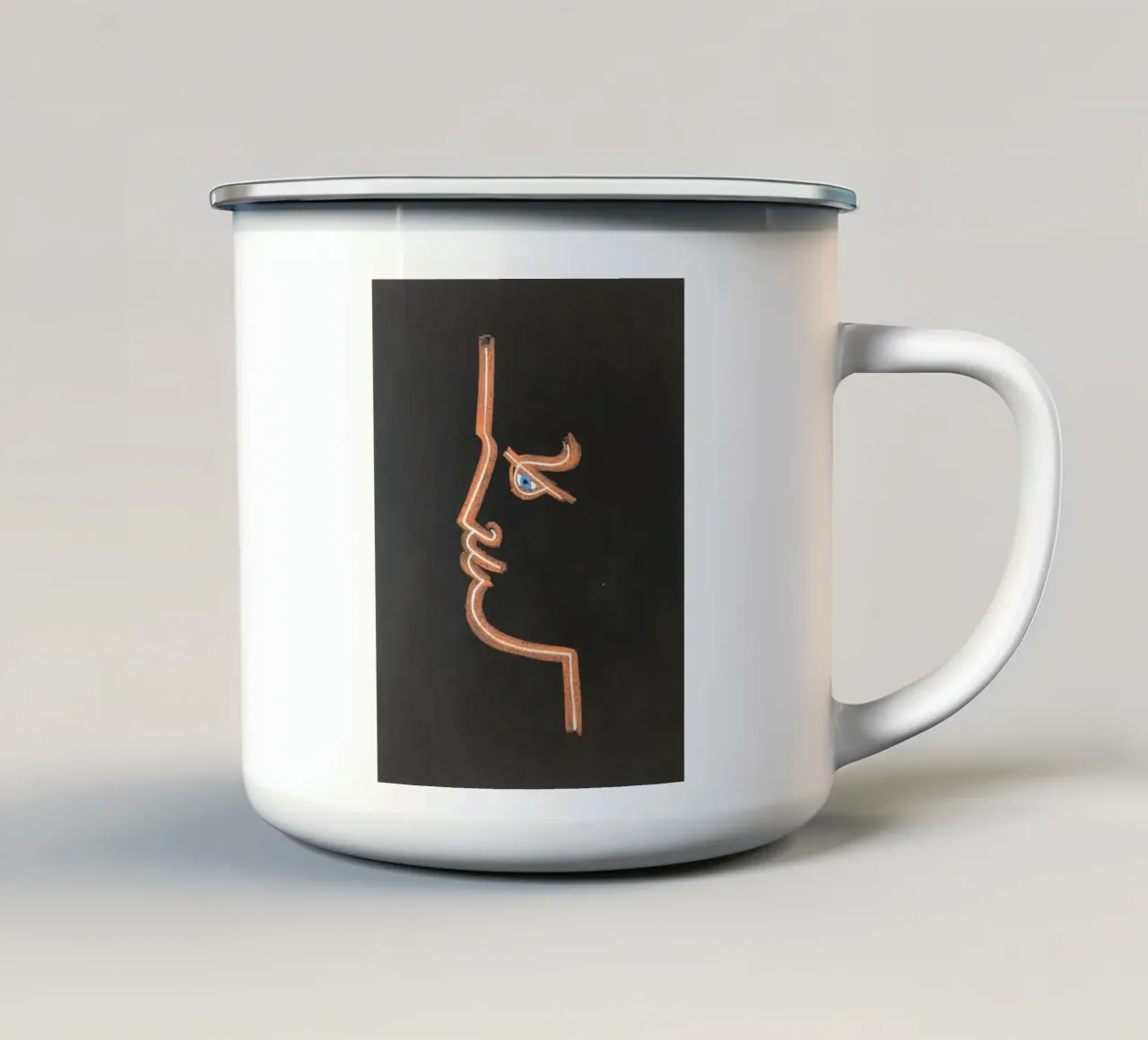 profilo in nero tazza in smalto da Collins Shop