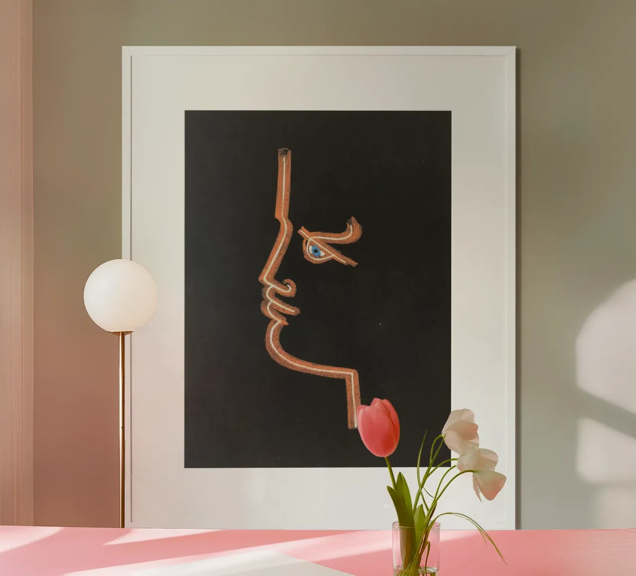 profilo in nero poster con telaio in alluminio da Collins Shop