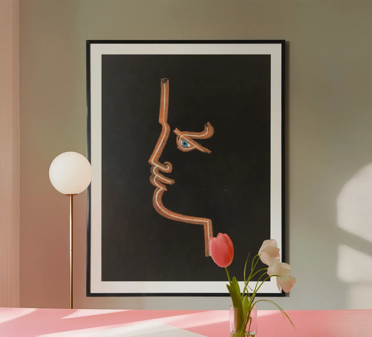 profilo in nero poster con telaio in alluminio da Collins Shop