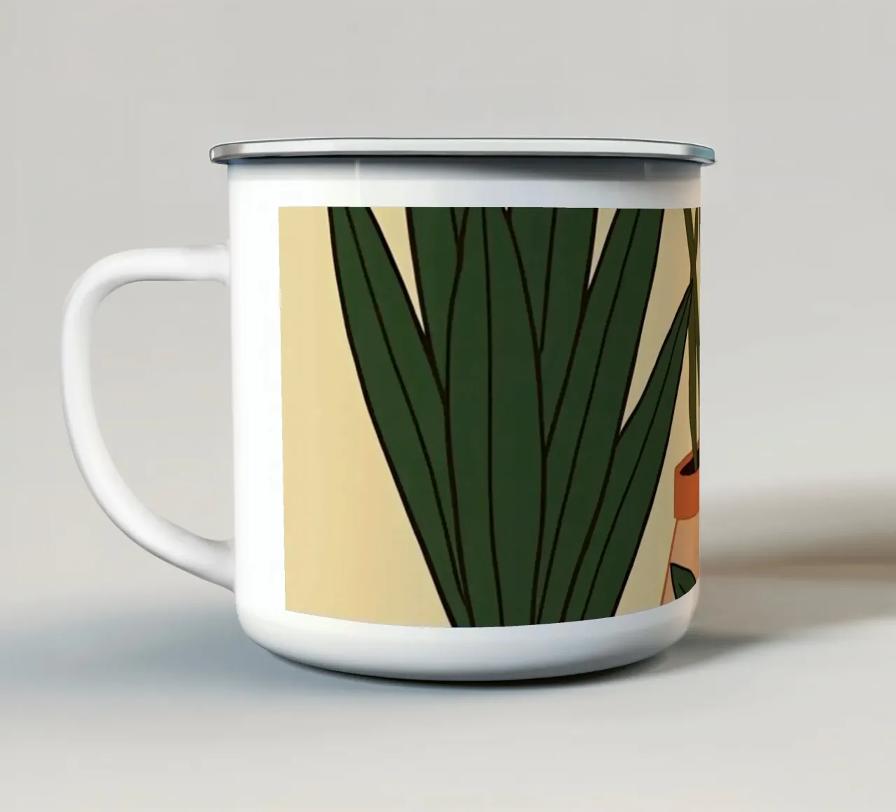 Sei piante in vaso tazza in smalto da DesignDoodle