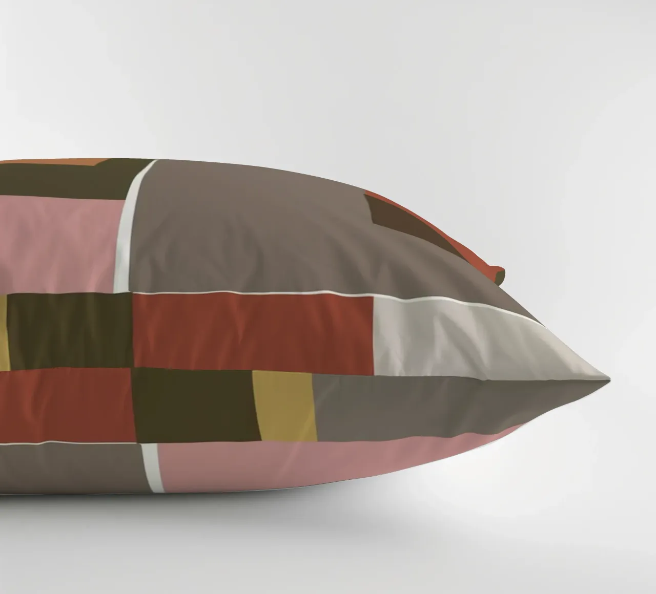 Mosaic Color Blocking | Olive & Tan cuscino da sabidussi