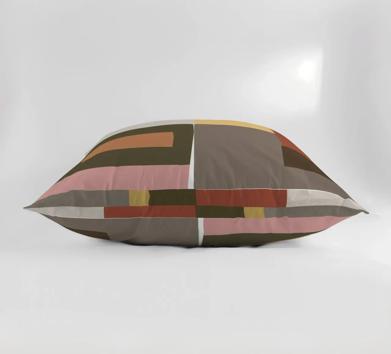 Mosaic Color Blocking | Olive & Tan cuscino da sabidussi