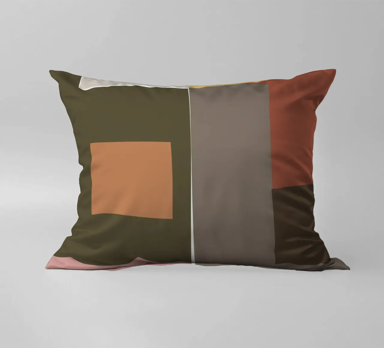 Mosaic Color Blocking | Olive & Tan cuscino da sabidussi
