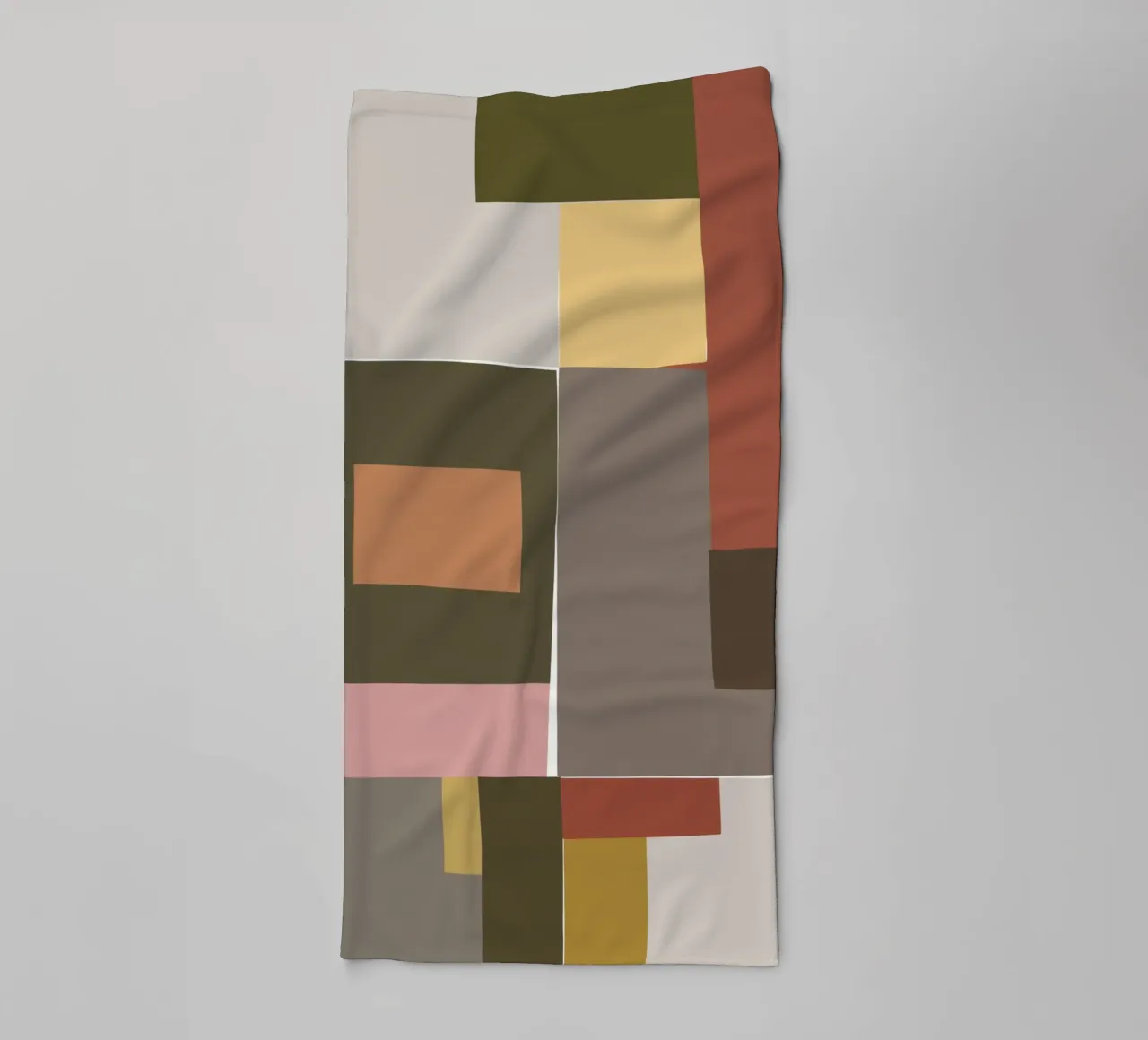 Mosaic Color Blocking | Olive & Tan asciugamano da bagno da sabidussi