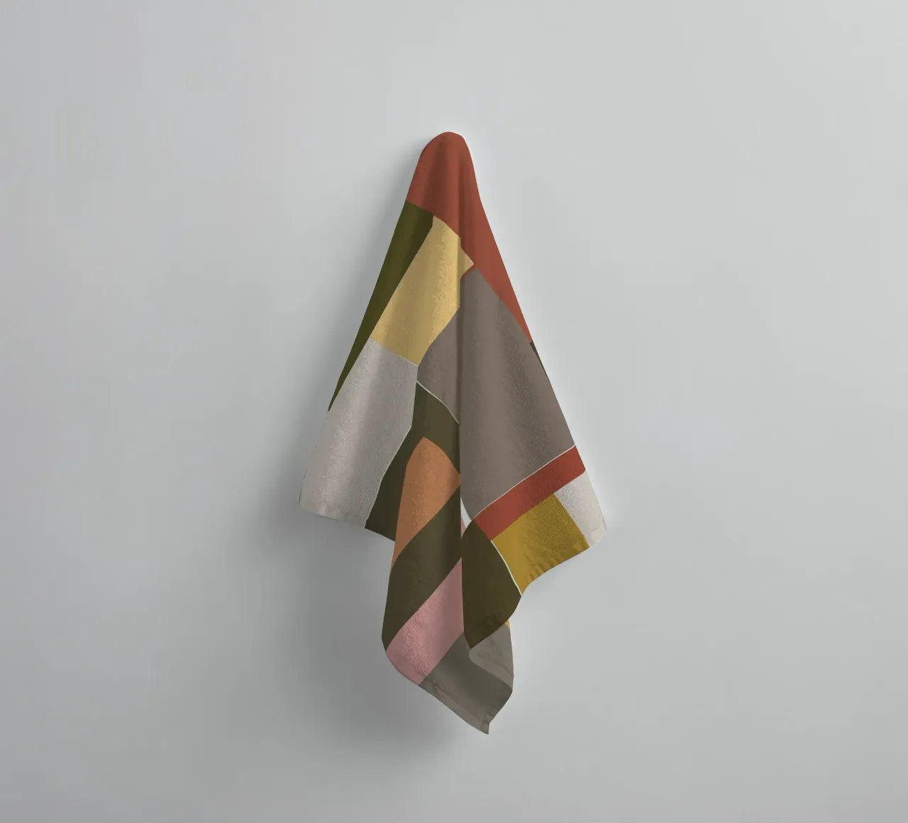 Mosaic Color Blocking | Olive & Tan asciugamano da bagno da sabidussi