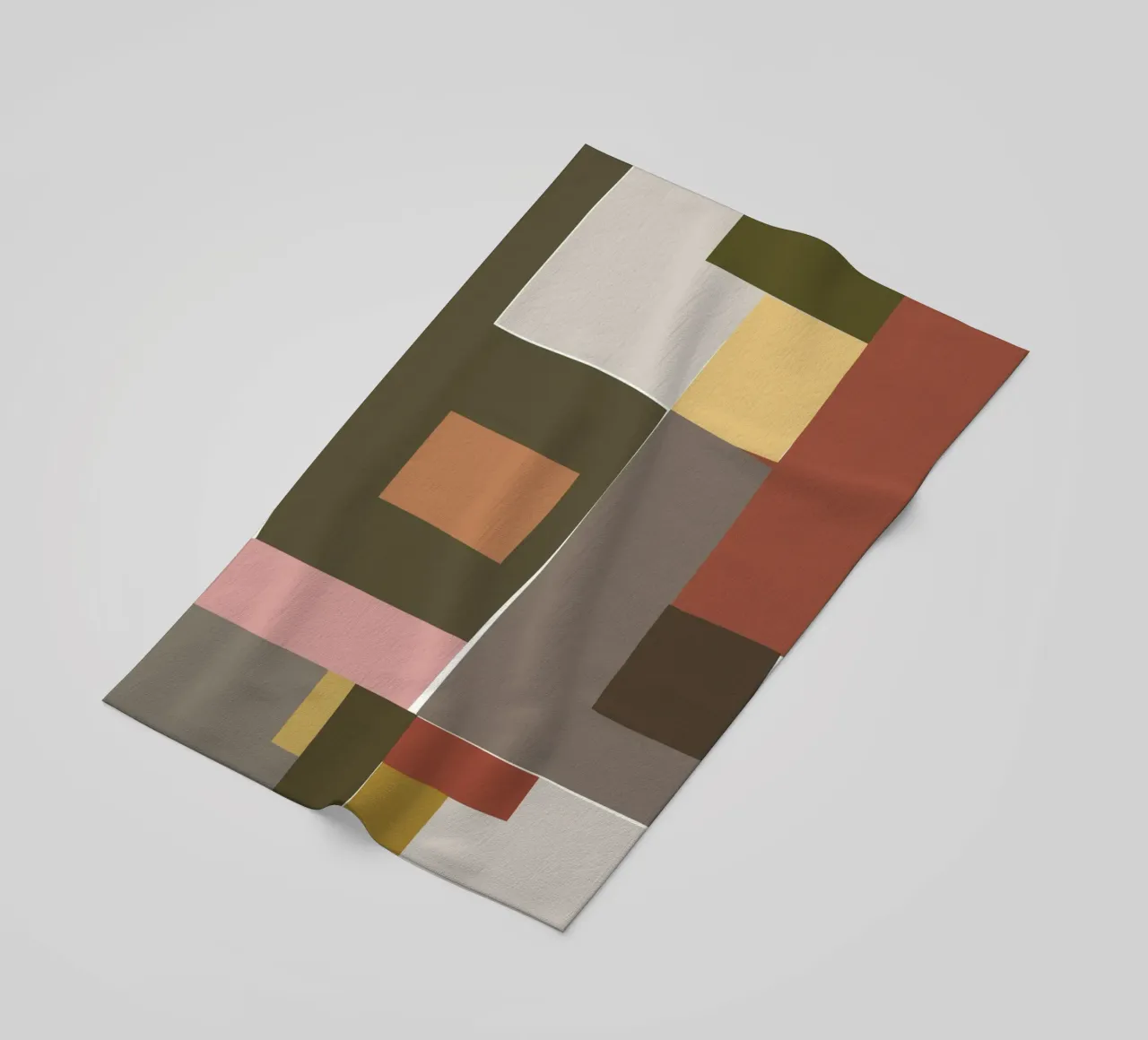 Mosaic Color Blocking | Olive & Tan telo mare da sabidussi
