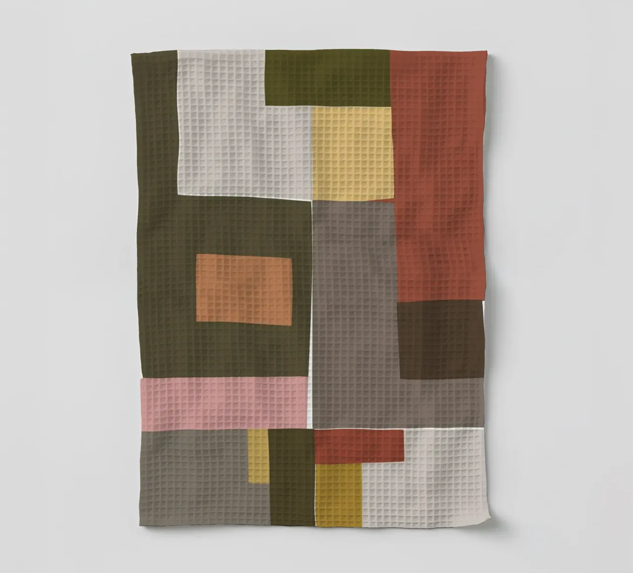Mosaic Color Blocking | Olive & Tan canovaccio da cucina da sabidussi
