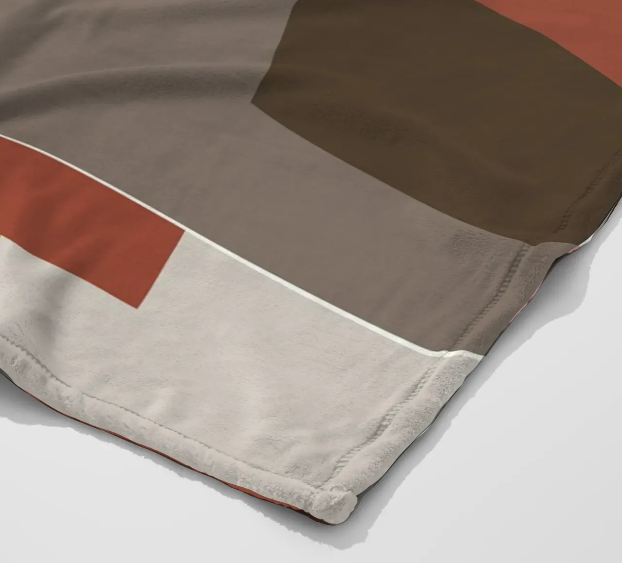 Mosaic Color Blocking | Olive & Tan coperta in pile da sabidussi