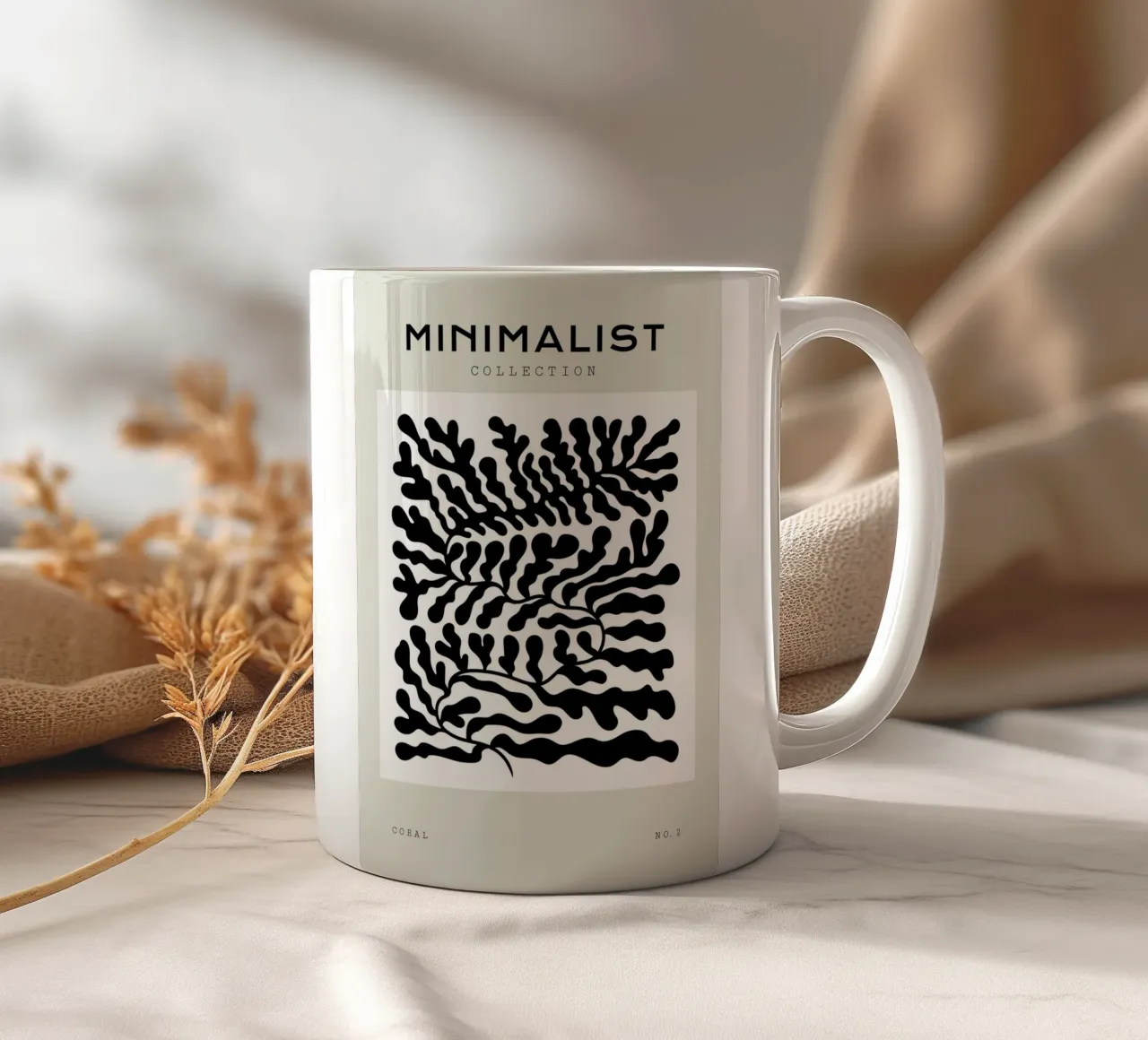 Boho Bohemian 4 Soft Coral 2 tazza in ceramica da Boho Print Collection