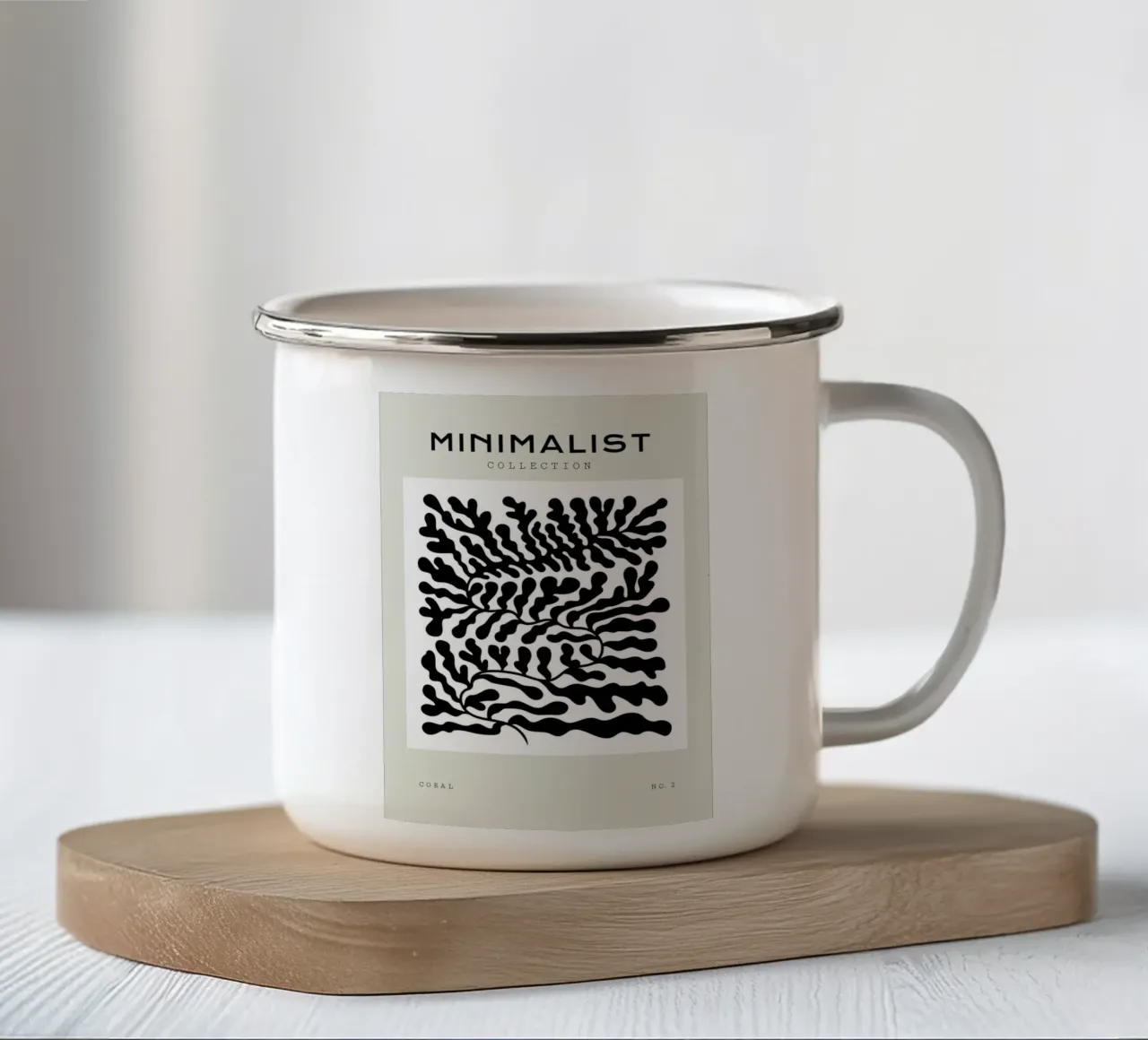 Boho Bohemian 4 Soft Coral 2 tazza in smalto da Boho Print Collection