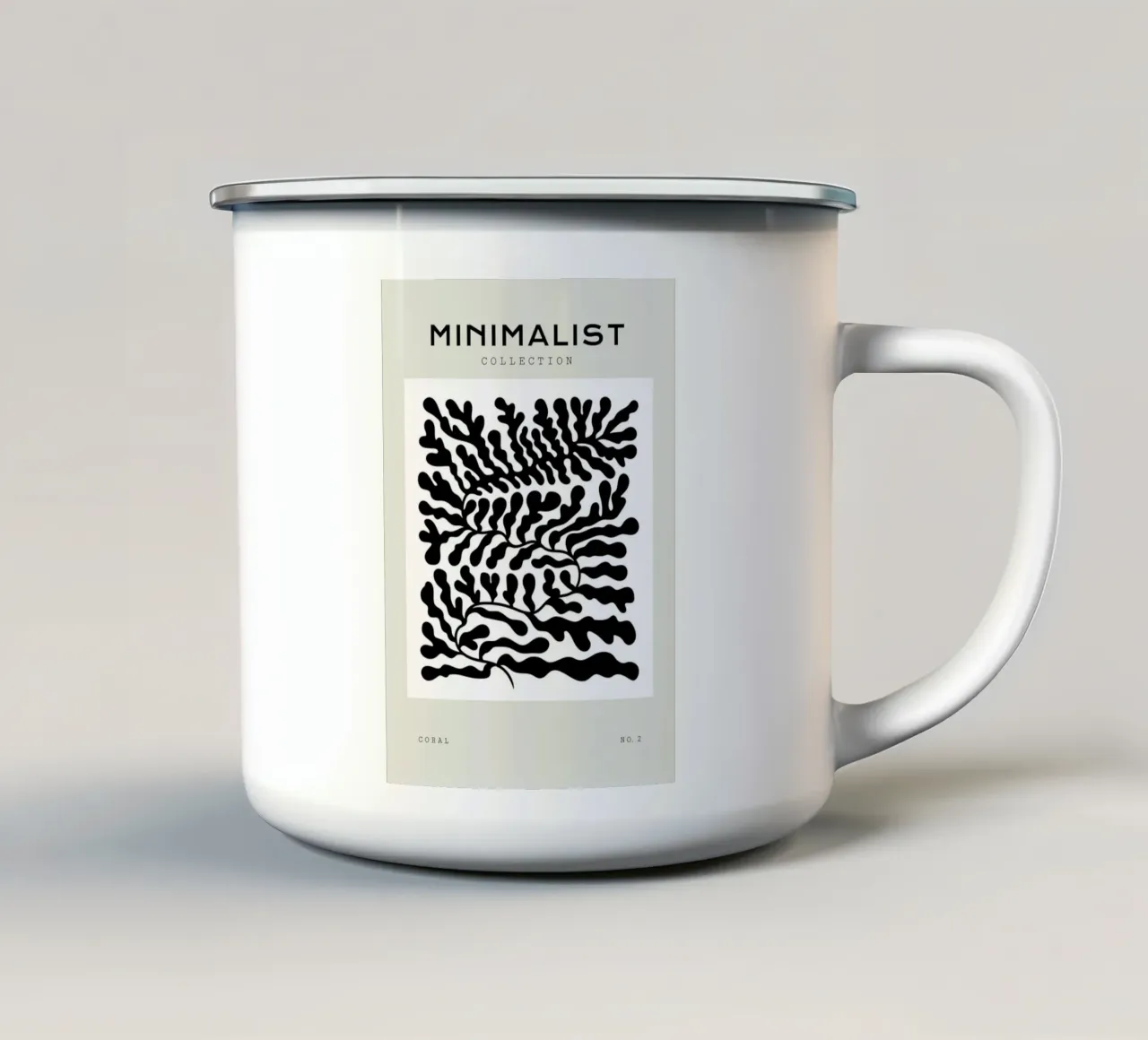 Boho Bohemian 4 Soft Coral 2 tazza in smalto da Boho Print Collection