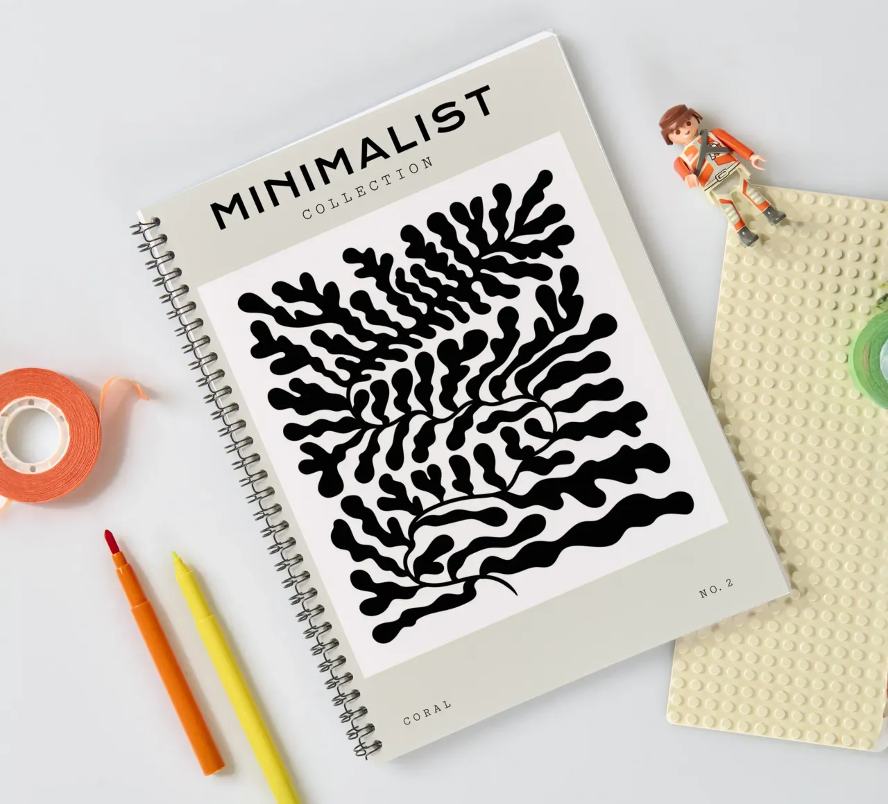 Boho Bohemian 4 Soft Coral 2 spiral notebook by Boho Print Collection