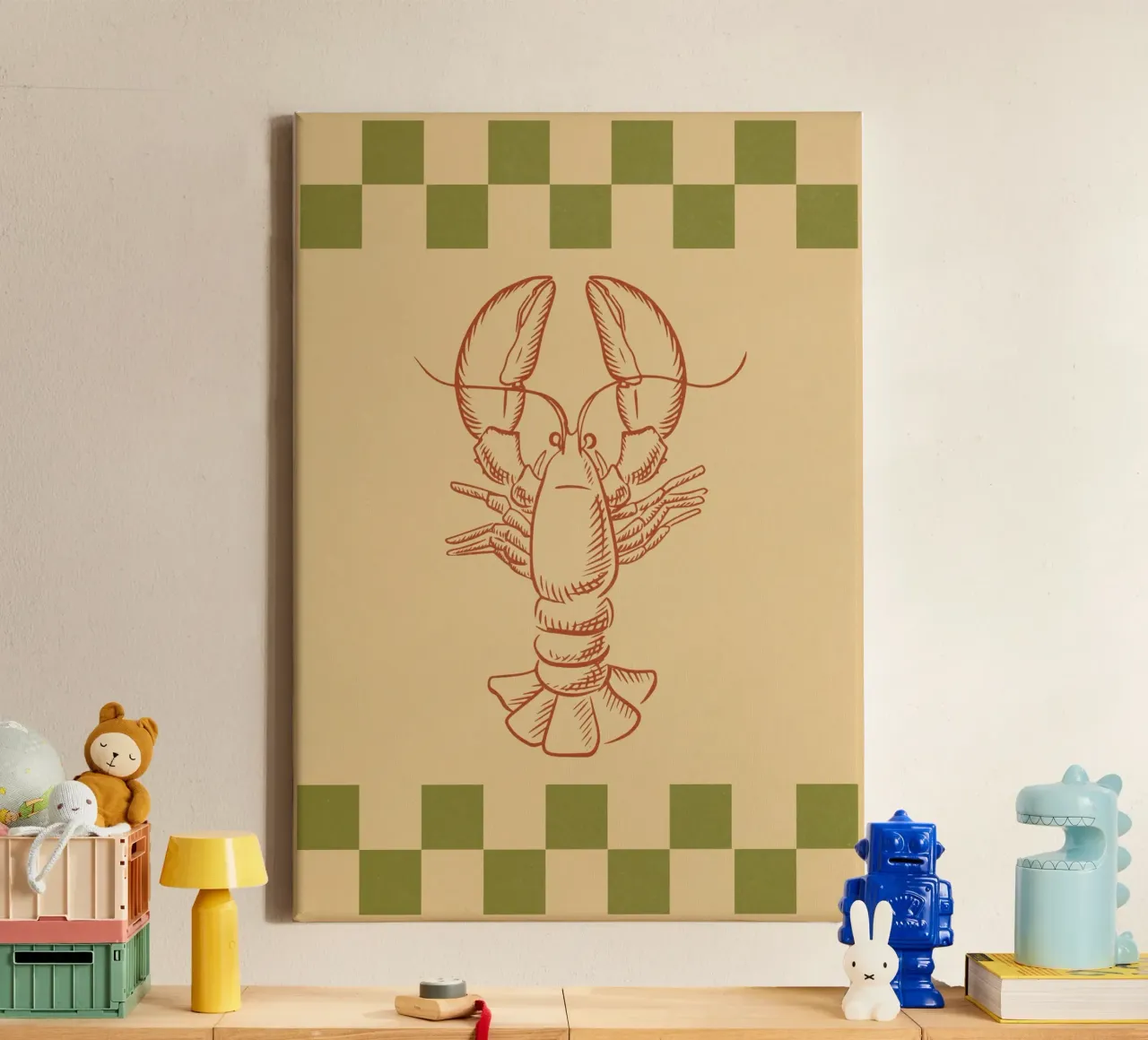 Lobster Design canvas met Baklijst van https://www.juniqe.com/de/shop/artemis