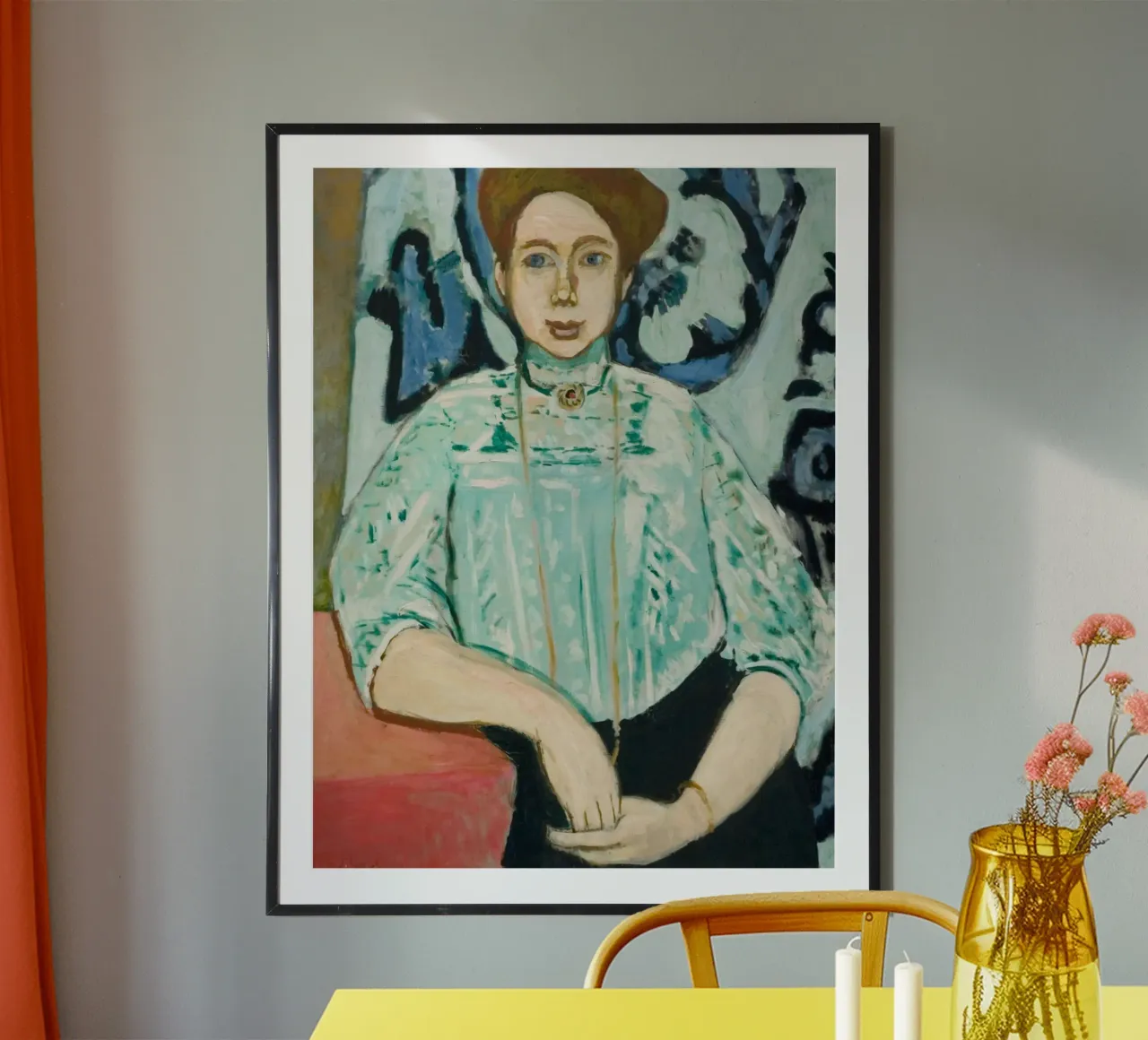 donna aggraziata poster con telaio in alluminio da briyan shop