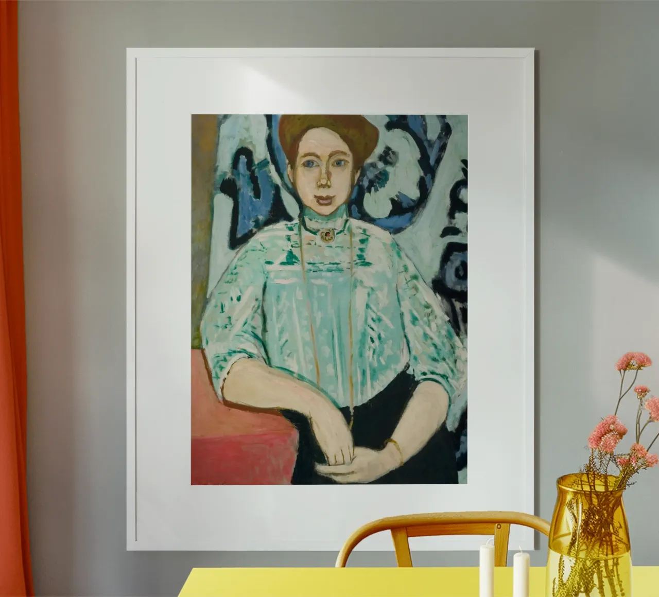 donna aggraziata poster con telaio in alluminio da briyan shop