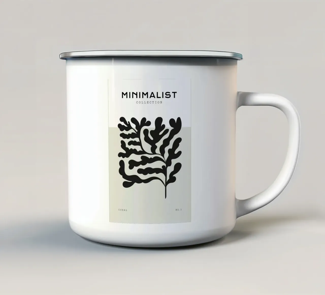 Boho Bohemian 4 Soft Coral 3 Emaille Tasse von Boho Print Collection