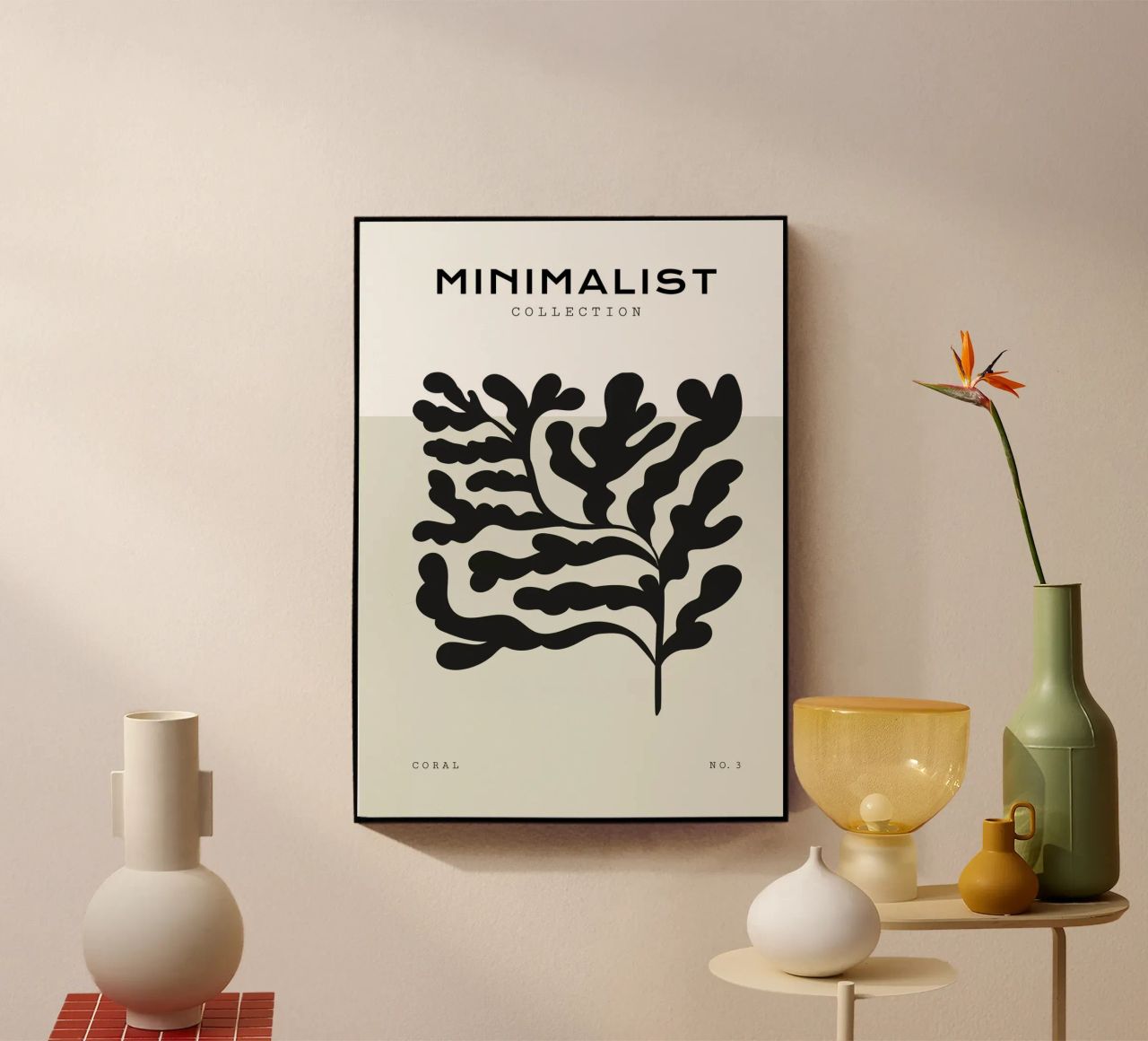 Boho Bohemian 4 Soft Coral 3 plexiglass da Boho Print Collection