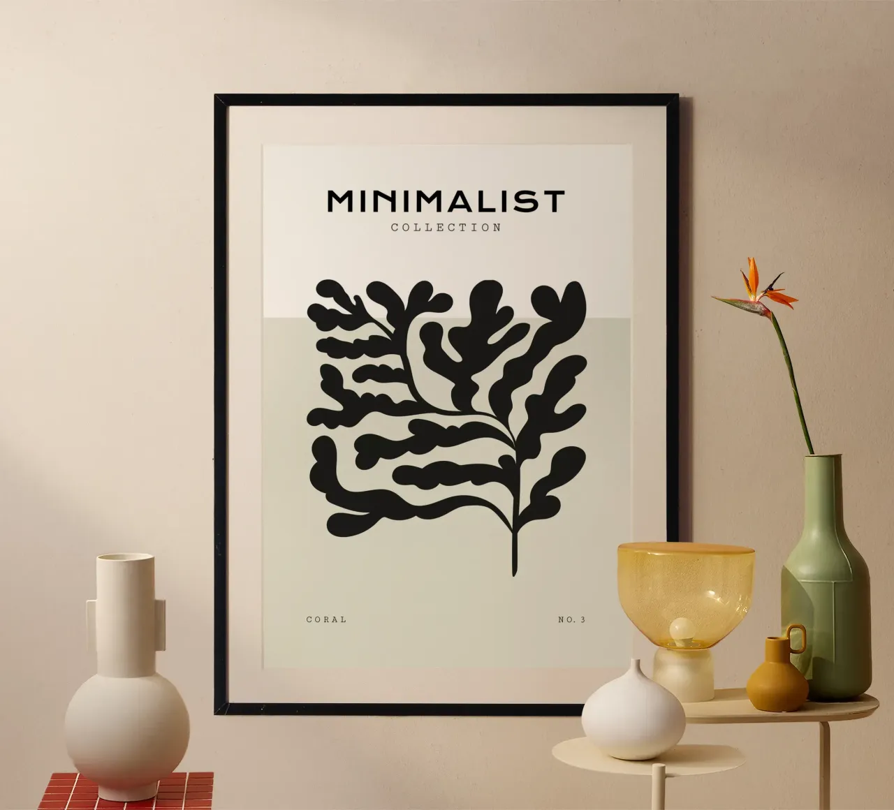 Boho Bohemian 4 Soft Coral 3 hahnemühle by Boho Print Collection