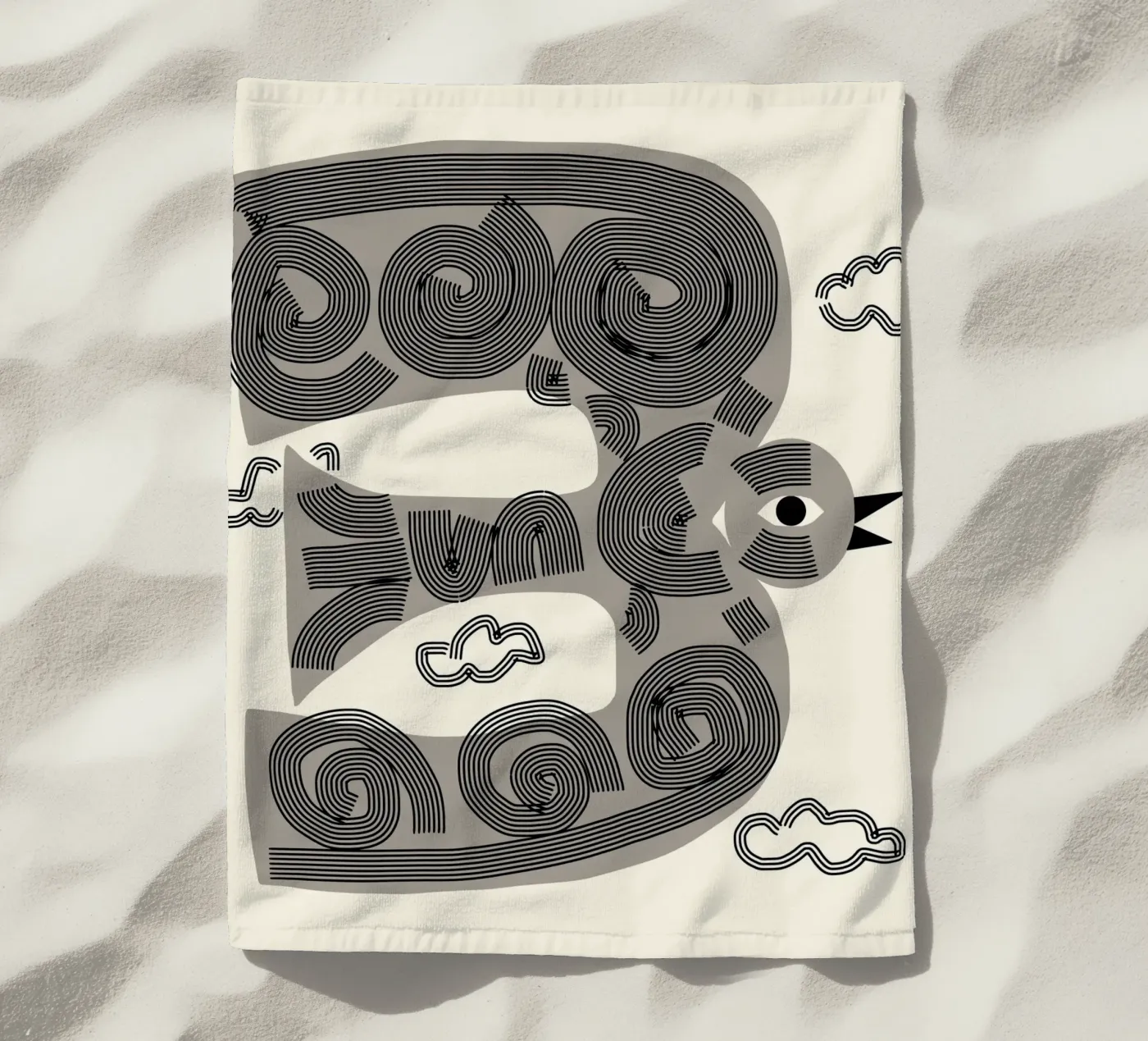 Uccello grigio telo mare da Little Dean