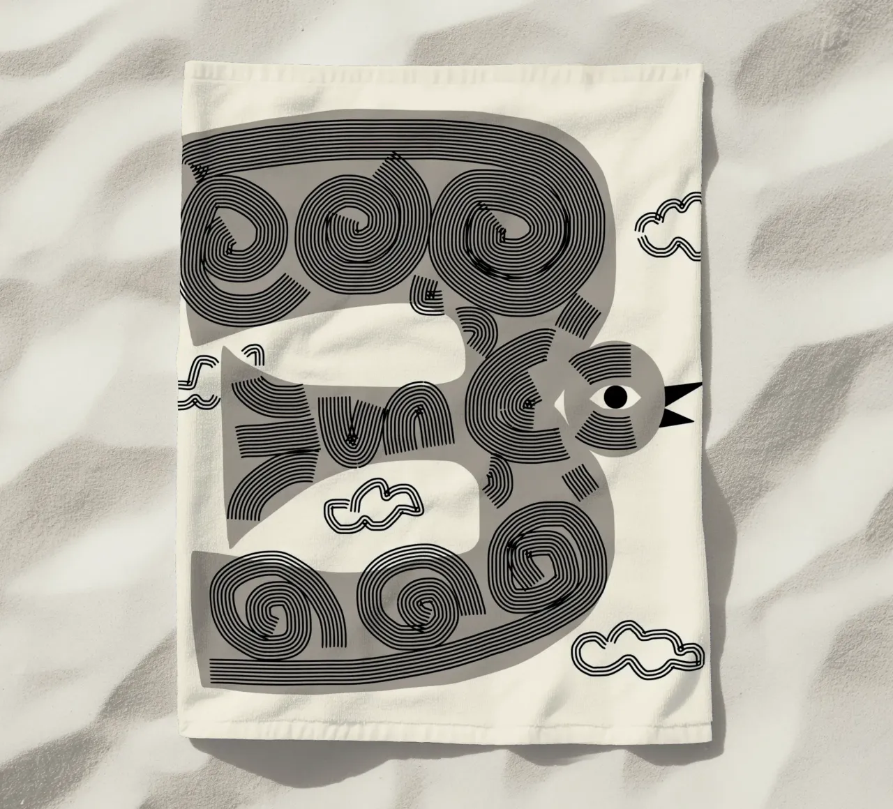 Uccello grigio telo mare da Little Dean