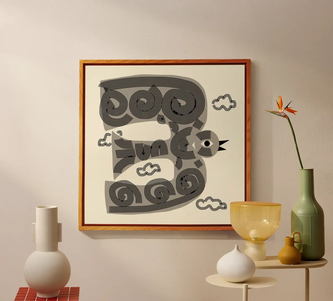 Uccello grigio plexiglass da Little Dean