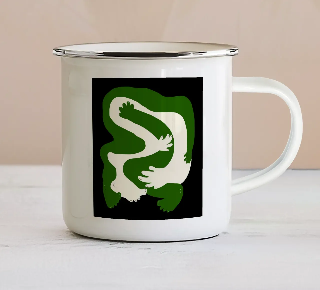 Abbraccio di colore tazza in smalto da Little Dean